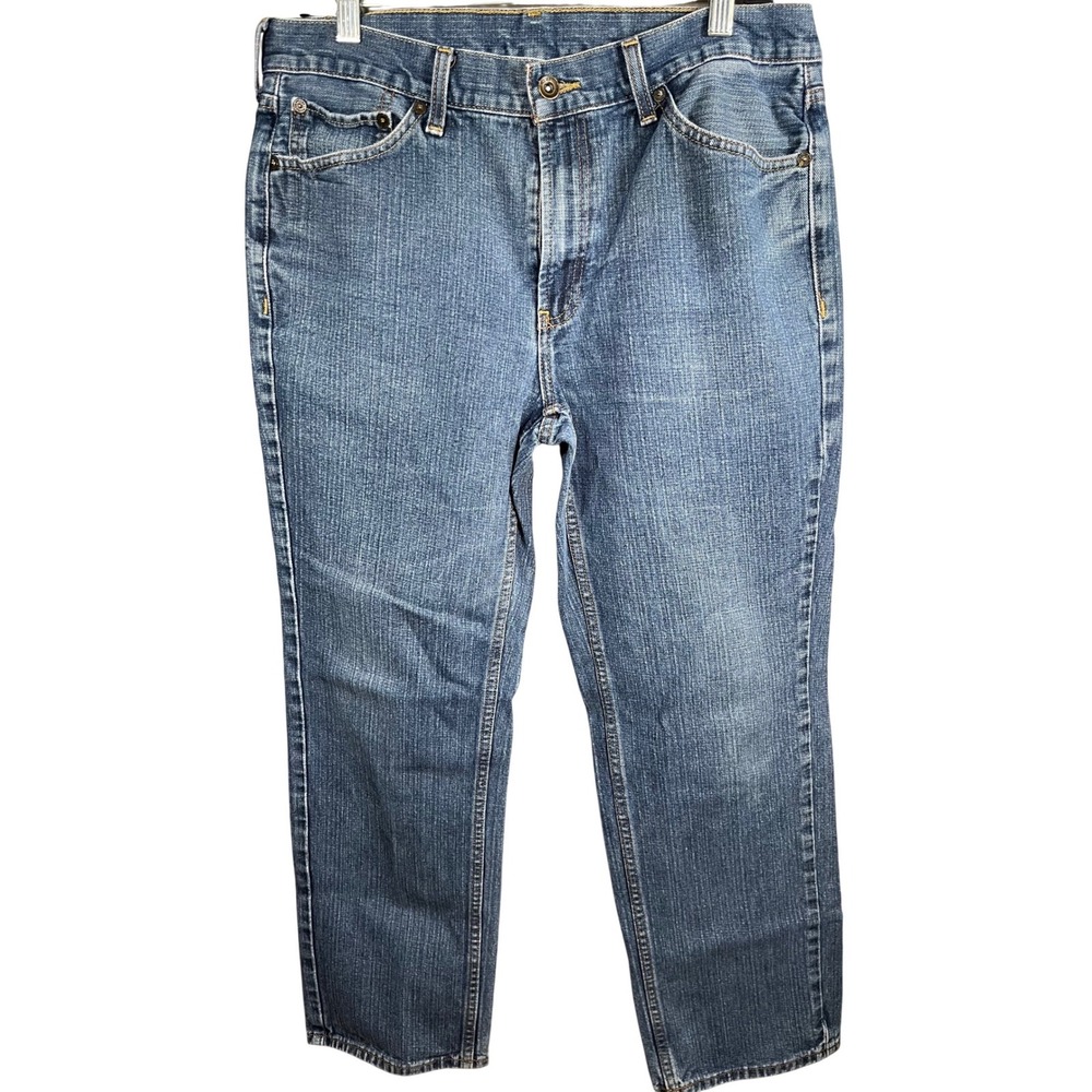 Nautica Mens Medium Wash Straight Leg Denim Jeans Blue 100%‎ Cotton 34x29